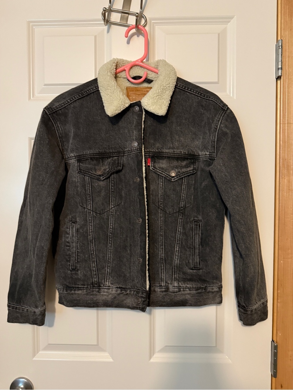 Levi's Black Denim Sherpa-Lined Trucker Jacket